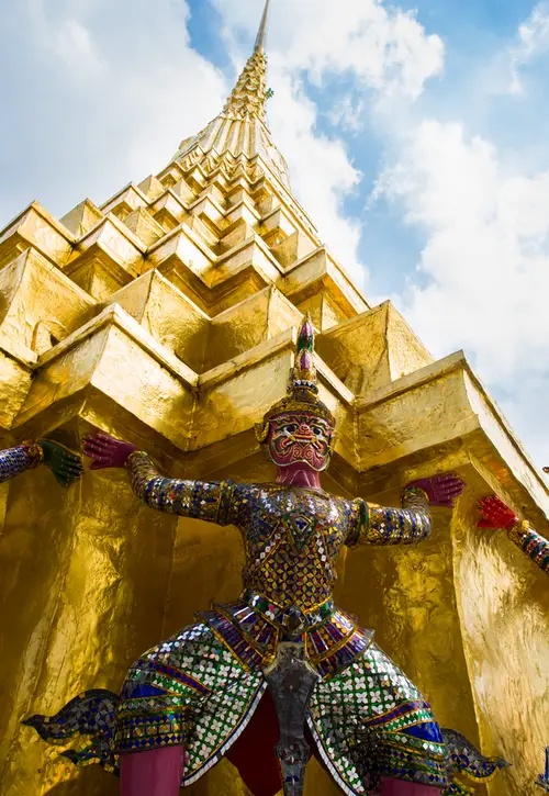 Statue of the face giant at Wat Phra Kaew in Bangkok
